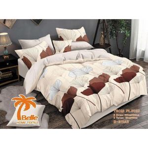 QUALITE SUPERIEUR Lot De 2 Draps + 2 Taies – Design Élégant et Confort Assuré Pour 3 Places TE