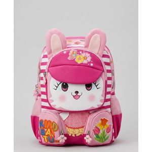 Sac à dos doudou peluche pour enfant - Motif Ours - Rose