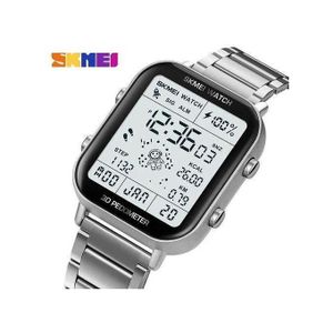 Skmei Montre homme Quartz acier inoxydable argent