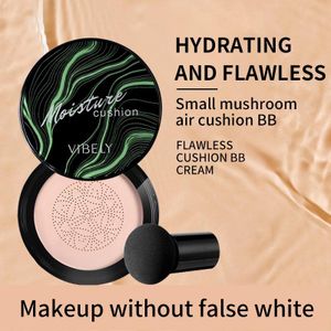 VIBELY Crème BB en forme de champignon, correcteur, fond de teint illuminateur, maquillage longue tenue et sans transfert.