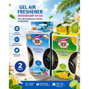 2 Lot Gel Désodorisant Air Freshener Réglable – 2 Packs – Parfum Frais