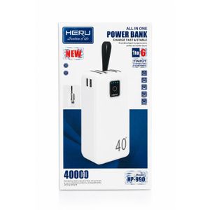 Hepu Power Bank HP-990 40 000 mAh – Grande Capacité avec Câbles Intégrés