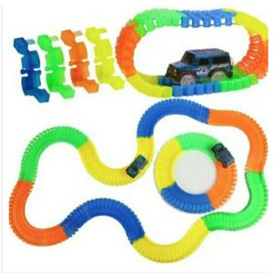 Ensemble De Voiture Lumineuse Et Piste Flexible- Bleu