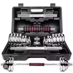 KIT D'HALTÈRES AJUSTABLES EN CHROME DE 20 KG MODULABLES - MUSCULATION - GYM