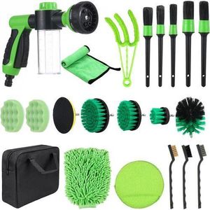 Kit Complet Lavage Voiture – Pistolet à Eau + Brosses & Éponges, Nettoyage Intérieur & Extérieur, Entretien Auto Professionnel