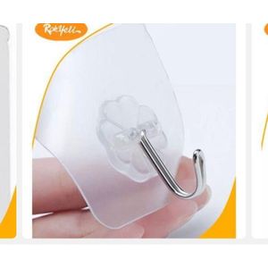 10 crochets mural -  adhésif en plastique 