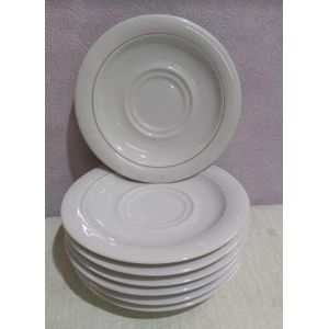 Lot de 7 assiettes à dessert en porcelaine blanche 