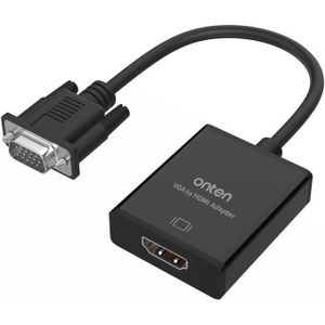 Onten VGA à HDMI Adaptateur, 1080P Convertisseur pour PC à HDTV/Projecteur