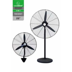 Leadder Ventilateur industriel 2en1 (sur pied et mural) De 26 Pouces