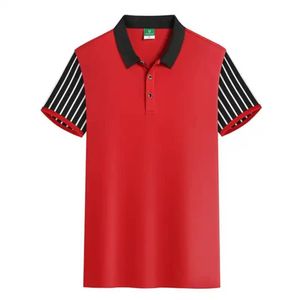 Polo Homme Rouge à Manches Rayées – Style Décontracté et Élégant