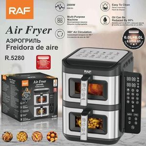 RAF Friteuse Sans Huile 12L Professionnelle - 2800W - Acier Inoxydable & Digital - R.5280