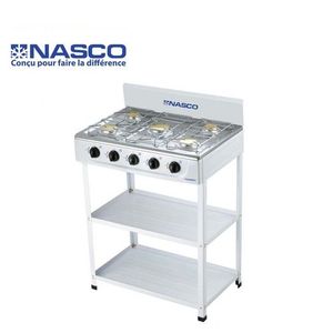 Nasco Rechaud A Gaz Et Avec Table - Nasgs-K5Css-S - 5 Feux Bruleur A Gaz Cuivre - Blanc