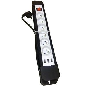 Multiprises ralonge électrique - 6 prises + 3 ports USB + 1 intérrupteur