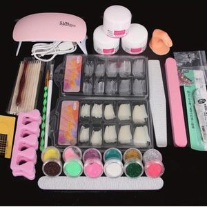 Kit d'ongles acryliques 24 en 1 pour débutants : poudre acrylique pailletée 12 couleurs, poudre acrylique blanche transparente et rose, kit d'extension d'ongles professionnel, outils et accessoires pour ongles en acrylique (cadeau).