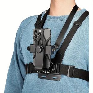 Support de téléphone à sangle de poitrine universelle réglable, 1 pièce, adapté pour le cyclisme, la navigation, la pêche, le skateboard