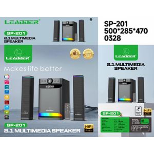 Leadder SP-201 - Home cinéma 150W -SP-201  2.1 MULTIMEDIA SPEAKER - Bluetooth - AUX - USB - Radio FM