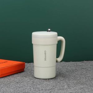 Tasse à café isolée sous vide de qualité alimentaire en acier inoxydable de 580 ml- blanc 