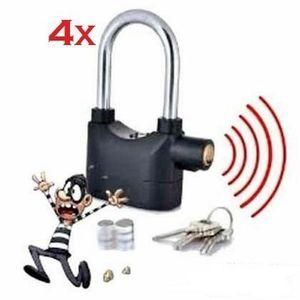 Cadenas De Sécurité Alarme - Acier Lourd à anneau long Lot De 4