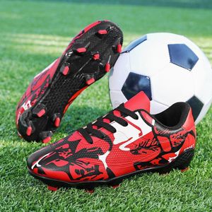 GLARPEBIE Chaussures de football pour hommes extérieure AG légères et respirantes pour l'entraînement des jeunes - Rouge