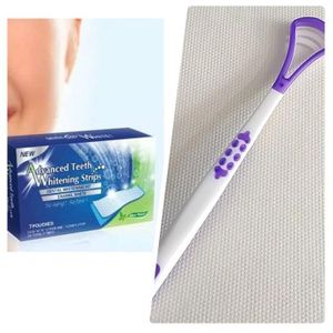 General 7 pièces avancées dents blanchisseur bandes dents d'hygiène buccale double dentaire + 1 rasoir de langue