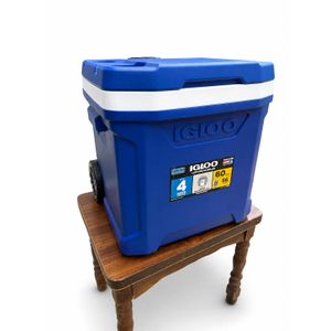 Igloo  Glacière à Roulettes 56 Litres Avec Poignée Poignée Télescopique Verrouillable -Bleu