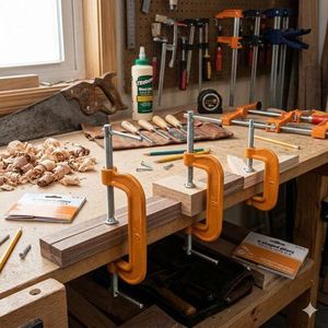 Lot de 3 Serre-Joints en G (Pinces de Serrage) - Tailles 25mm, 50mm, 75mm - Acier Haute Résistance - Qualité Professionnelle pour Menuiserie et Bricolage