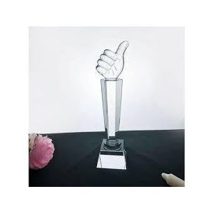 Trophée Pouce Christal pour bureaux et décoration