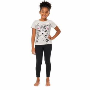 Ensemble fillette coton avec collant – 7 à 9 ans - Gris