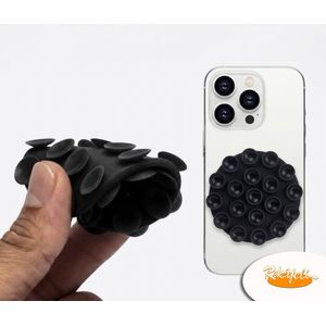 Support Téléphone Universel en Silicone à Ventouses ronde – Fixation Forte pour Smartphone, Mains Libres, Réutilisable -Accessoires pour Téléphone portable (Noire)