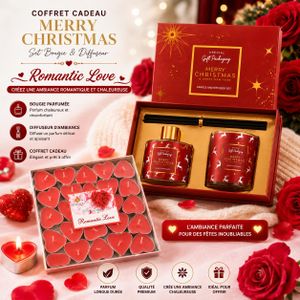Coffret Cadeau Bougie & Diffuseur d’Ambiance – Set Parfumé Décoratif – Idée Cadeau