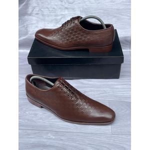 Soulier présidentielle en croco classe pour homme marron foncé 100% cuir 