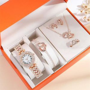 Nouveau modèle pour 2026 Set Cadeau de Rencontre pour Dames Montre Simple Bracelet Ensemble de 5 pièces