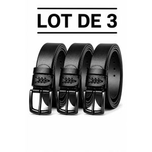Lot de 3 Ceintures Homme en Cuir – Style Classique et Résistant