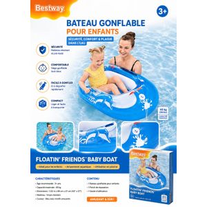 Bateau Gonflable pour Enfants Floatin' Friends Baby Boat – Bleu