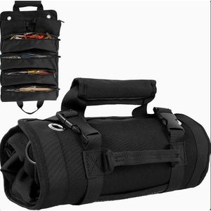 Trousse à outils enroulable, sac pliable, 4 poches zippées et 2 pochettes amovibles, trousse à outils multifonctionnelle en toile pour électriciens, charpentiers et mécaniciens.