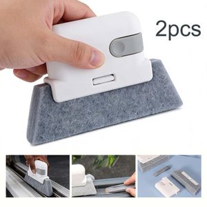 2pcs, brosse de nettoyage de piste de fenêtre avec rasoir caché pour porte coulissante et pistes de fenêtre, volets, nettoyage de l'évier de cuisine