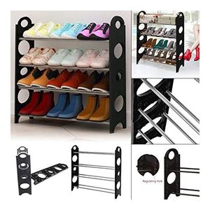 Meuble De Chaussures Empilable En Métal 12 Paires / 4-Étages. Rangement