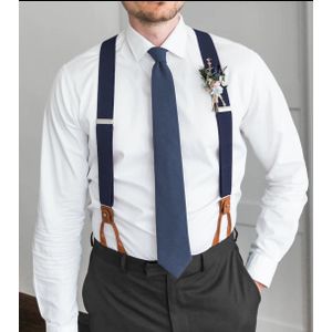 Mode Bretelles En Boutons Bleu Nuit