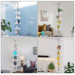 étagère De Douche Réglable, Organisateur De Poteau En Acier Inoxydable à Tension Constante