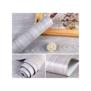 General 45CM*10M Papier Peint Autocollant En Grain De Bois Gris, Idéal Pour Recouvrir Les étagères, Les Comptoirs Et Les Salons