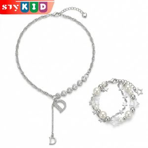 STY Filles collier & Bracelet Set Sweet-Cool Style Micro-set colliers strass Bracelets double couche