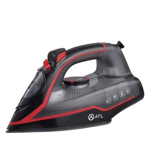 ATL Fer A Repasser Atl A Vapeur 2200W -  Noir Rouge -  Fonction Self Cleaning -  Cordon Flexible 360° -  Protection Contre Surchauffe