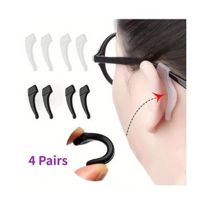 ShebSheb 8PCS Crochets d’oreille en silicone pour lunettes – antidérapants pour lunettes de sport et de lecture