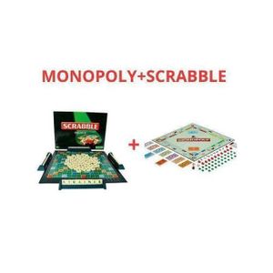 1 Plateau De Jeu De 10 Pions SCRABBLE & MONOPOLY Monopoly +Scrabble 2 En 1 Jeux De Société Grand - 2-4 Joueurs - 8 Ans Et Pl