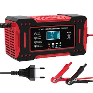 Chargeur de batterie automatique universel 12V avec affichage numérique intelligent, chargeur de batterie de voiture intelligent 