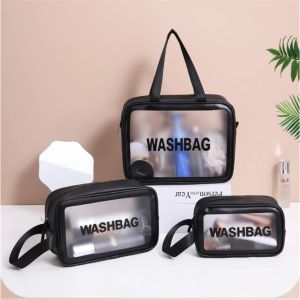 Ensemble de 3 Trousses de maquillage Transparentes Imperméable 