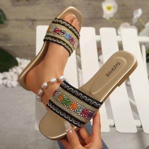 Sandales plates pour femmes, idéales pour la plage et l'été, antidérapantes