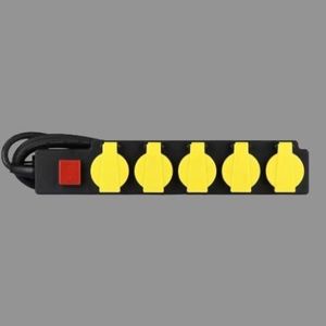 Autre multiprise électrique 5 trous avec des caches de protection jaunes