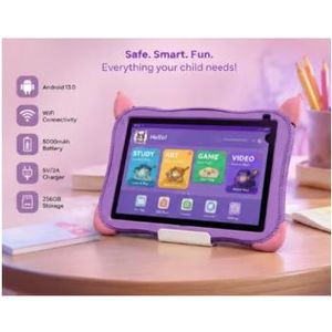 Boat Tablette pour enfants  B716  256Go 8 Go de RAM Android 13.0 7.0pouce 5000mAh Battery WiFi Couleur : Jaune