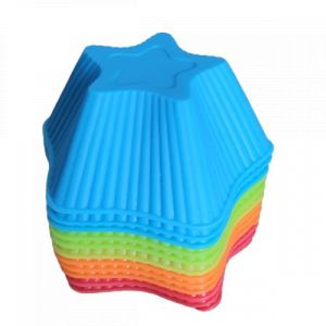 LOT DE 12 MOULES A GATEAU EN SILICONE